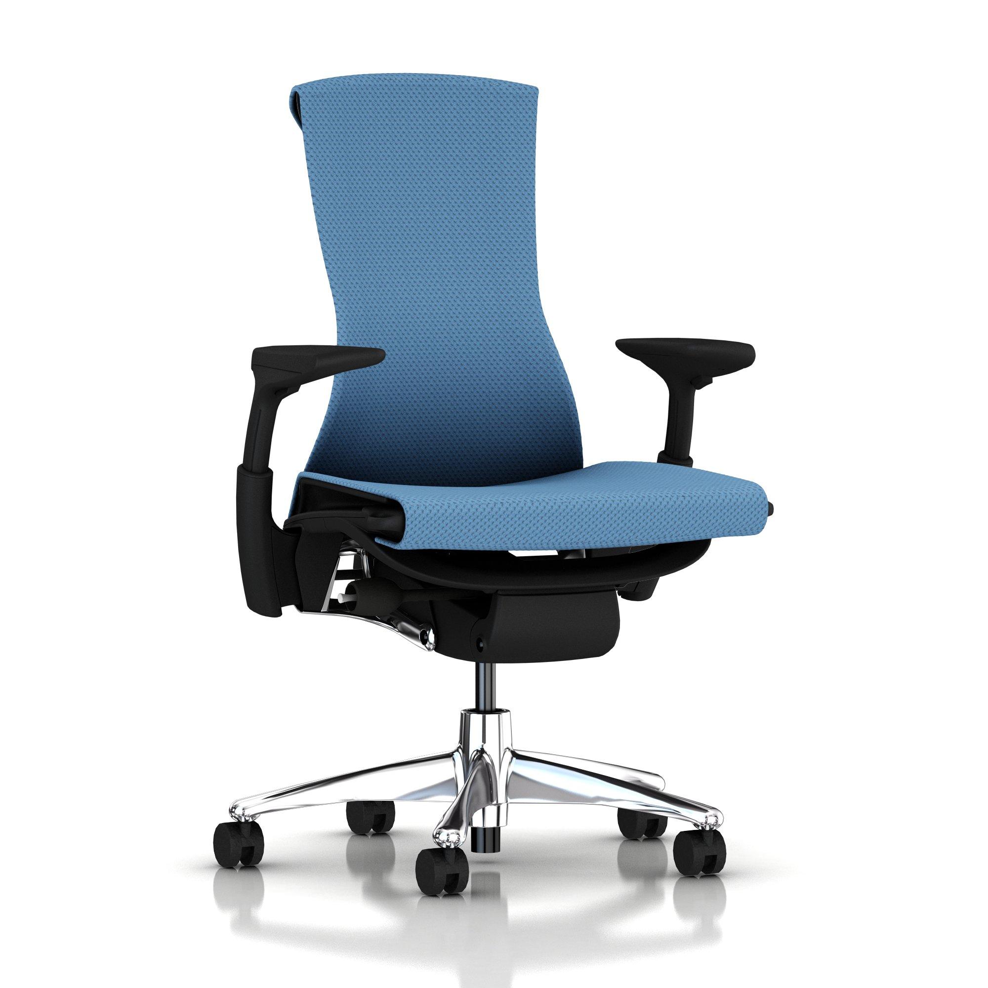 Embody Chair Blue Moon Balance with Graphite Frame Aluminum Base by Herman Miller