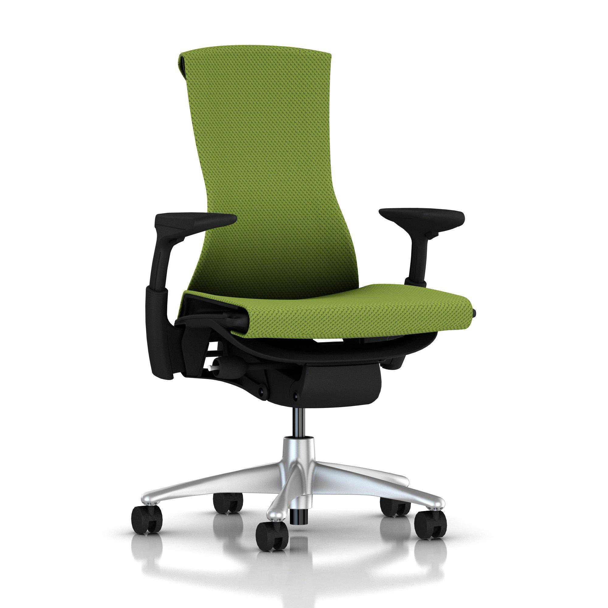 Embody Chair Green Apple Balance with Graphite Frame Titanium Base by Herman Miller