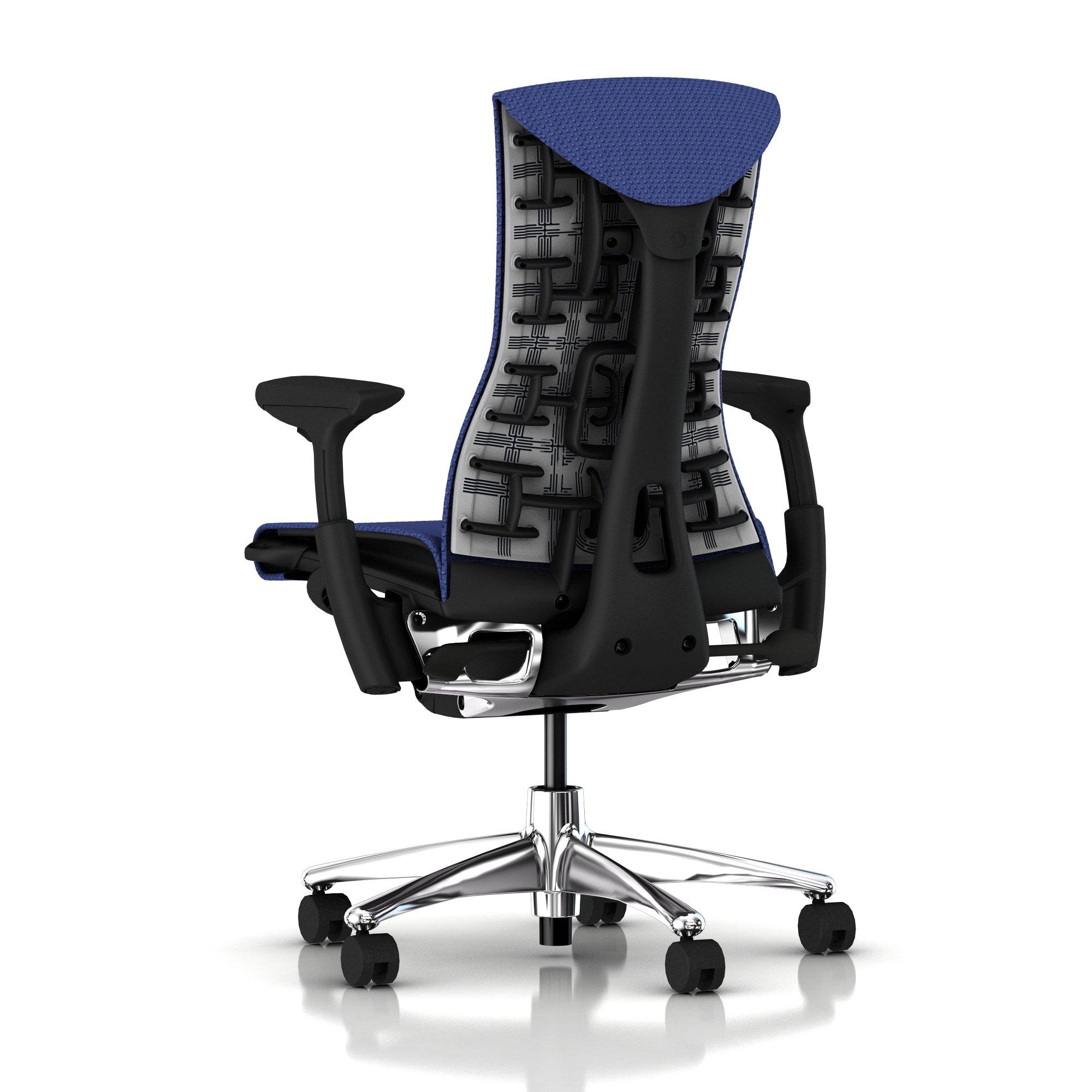 Herman Miller Embody Chair Iris Blue Balance with Graphite Frame Aluminum Base