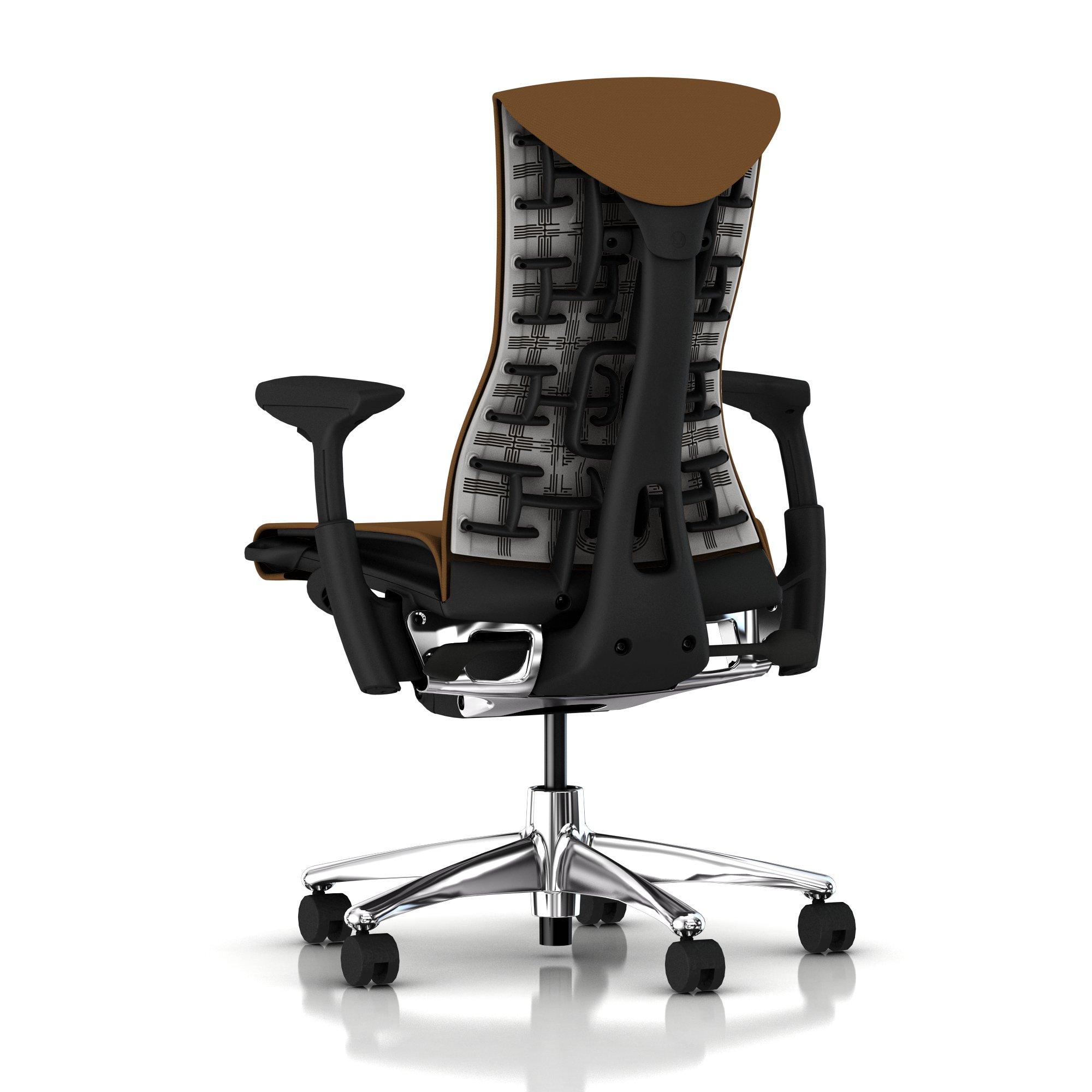 Herman Miller Embody Chair Molasses Rhythm with Graphite Frame Aluminum Base