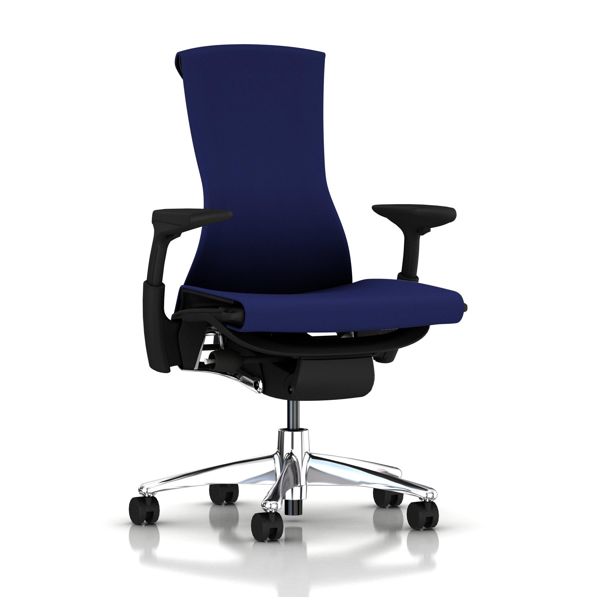 Embody Chair Twilight Blue Rhythm with Graphite Frame Aluminum Base by Herman Miller