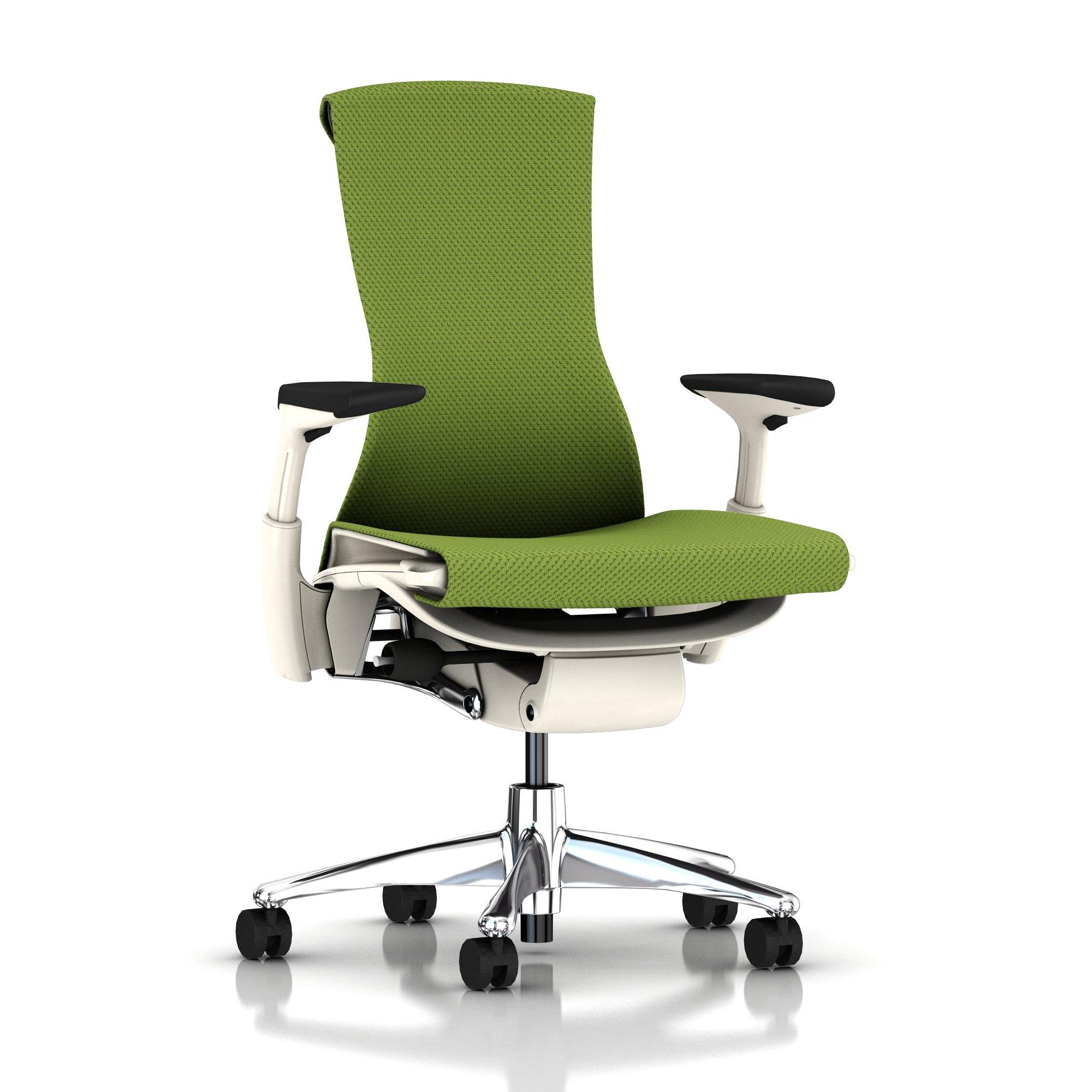 Embody Chair Green Apple Balance with White Frame and Aluminum Base by Herman Miller