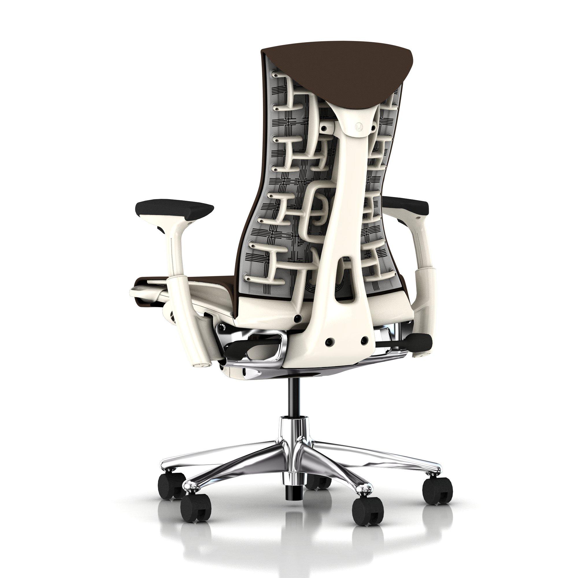 Herman Miller Embody Chair Mink Rhythm with White Frame and Aluminum Base
