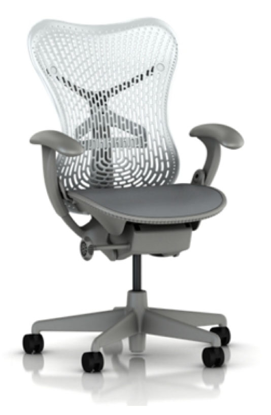 Herman Miller Mirra Chair with Alpine TriFlex polymer Back and Seat with Shadow Grey Frame