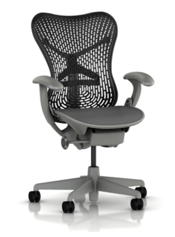 Herman Miller Mirra Chair with Graphite TriFlex polymer Back and Seat with Shadow Grey Frame