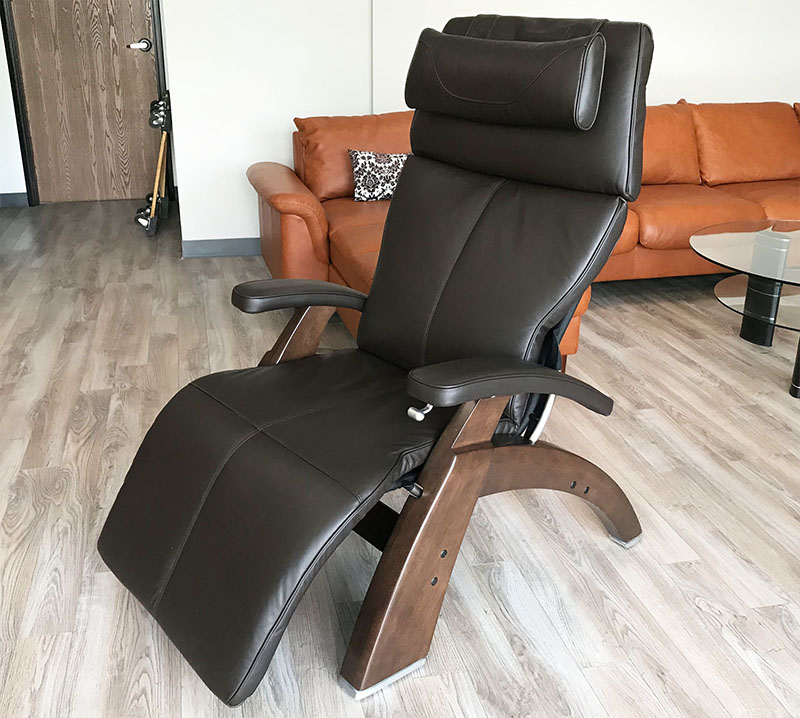 Espresso Top Grain Leather PC-420 Perfect Chair Classic Manual Recline Recliner by Human Touch