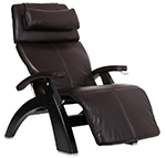 Espresso Premium Leather with Matte Black Wood Base Series 2 Classic Human Touch PC-420 PC-600 PC-610 Perfect Chair Recliner by Human Touch