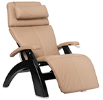 Sand Top Grain Leather with Matte Black Wood Base Series 2 Classic Human Touch PC-420 PC-600 PC-610 Perfect Chair Recliner by Human Touch