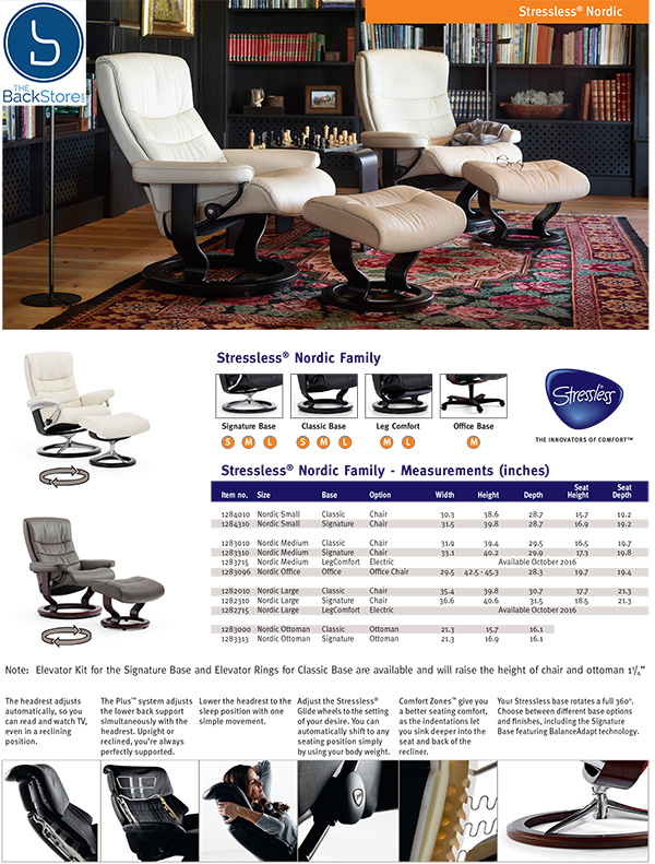 Stressless Nordic Medium Recliner Chair and Ottoman by Ekornes