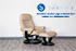 Stressless Sunrise Recliner and Ottoman in Paloma Leather by Ekornes