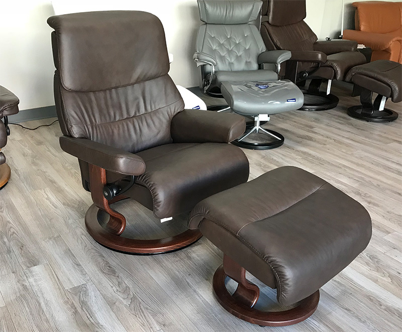 Stressless Capri Large Recliner Chair in Paloma Chocolate Leather