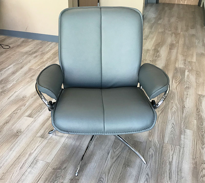 Stressless City Low Back Recliner Chair Batick Grey Leather by Ekornes