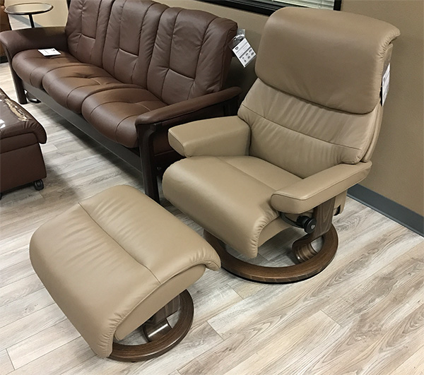 Stressless Capri Recliner Chair in Paloma Funghi Leather