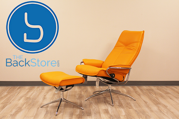 Stressless Stressless City High Back Paloma Clementine Leather Recliner Chair by Ekornes