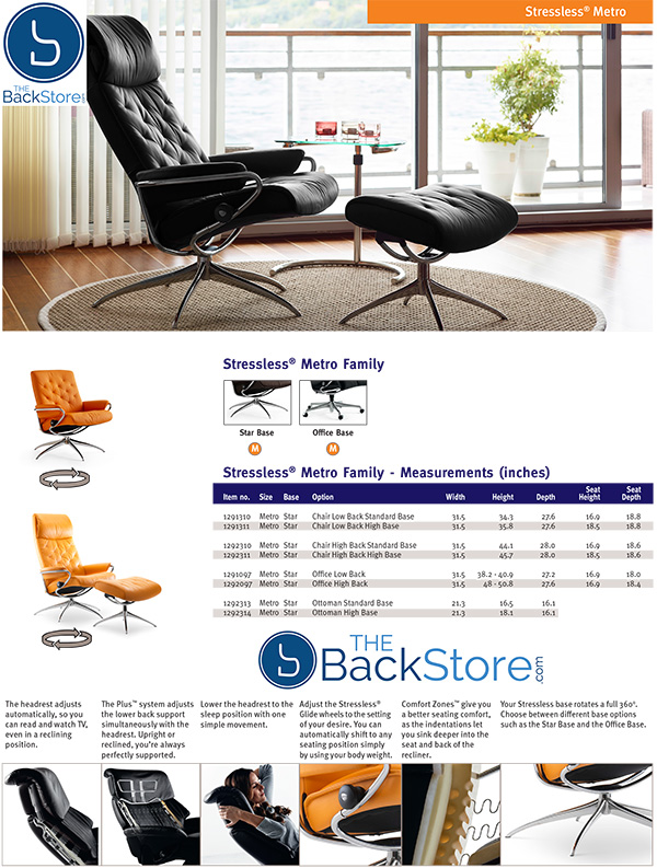 Stressless Metro Family Recliner Chair and Ottoman from Ekornes