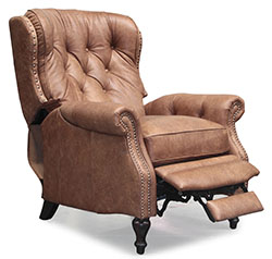 Barcalounger Kendall II Sanded Bomber Leather Recliner Chair 