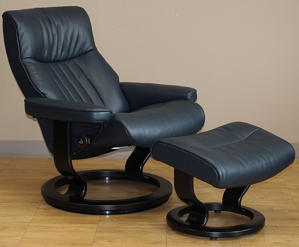 Stressless Crown Cori Black 09119 Leather Recliner Chair