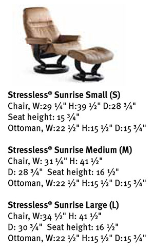 Stressless Sunrise Recliner Chair Ekornes Dimensions