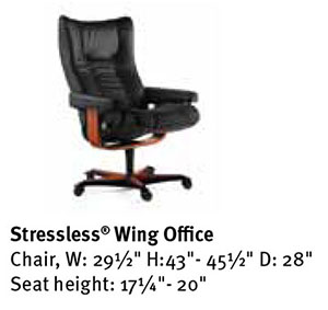 Stressless Wing Office Desk Chair Dimensions