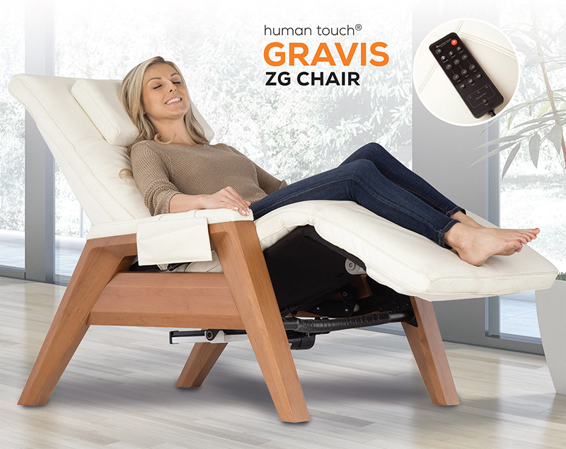 Human Touch Gravis ZG Zero Gravity Massage Chair Recliner with Remote