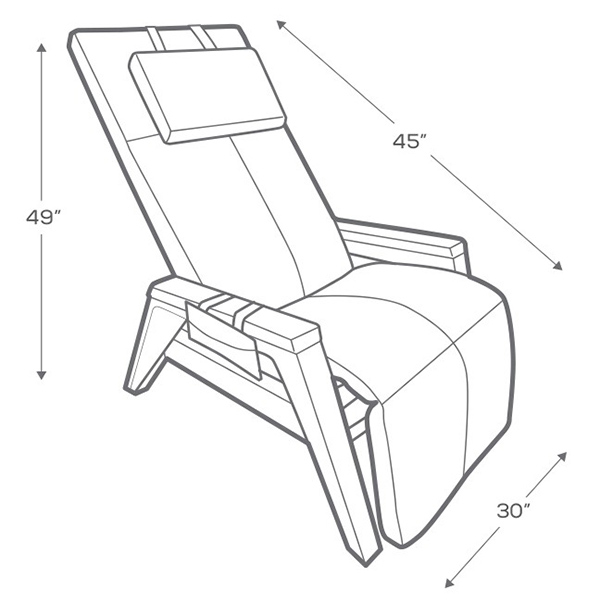 Human Touch Gravis ZG Zero Gravity Massage Chair Recliner Dimensions
