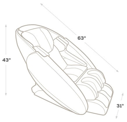 Human  Touch Novo XT Zero Gravity Massage Chair Recliner Dimensions