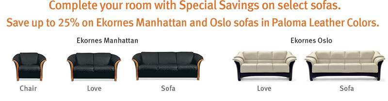 Stressless Manhattan and Oslo Clearance Sale Sofa, LoveSeat and Chair