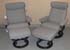 Stressless Orion Medium Recliner and Ottoman - Ocean Mole Fabric by Ekornes
