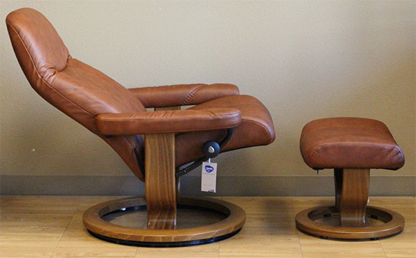 Stressless Batick Caramel Leather Chair by Ekornes