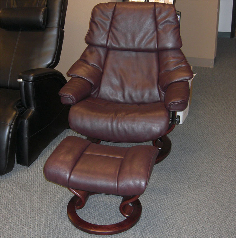 Stressless Vegas Royalin Amarone Leather Recliner Chair