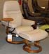 Stressless Sunrise Small Recliner and Ottoman in Paloma Sand Leather by Ekornes