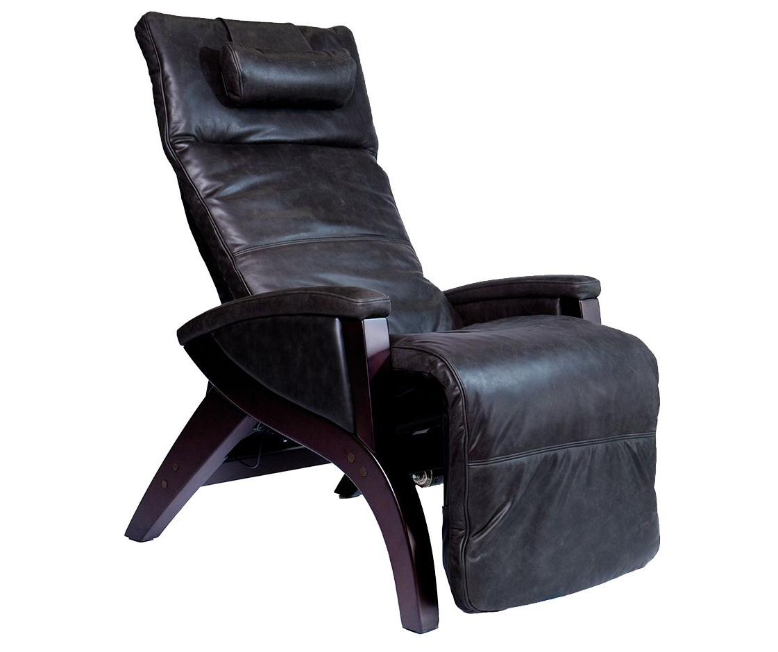Svago Newton SV-630 Power Electric Leather Zero Gravity Recliner Chair in Pepper Black Leather