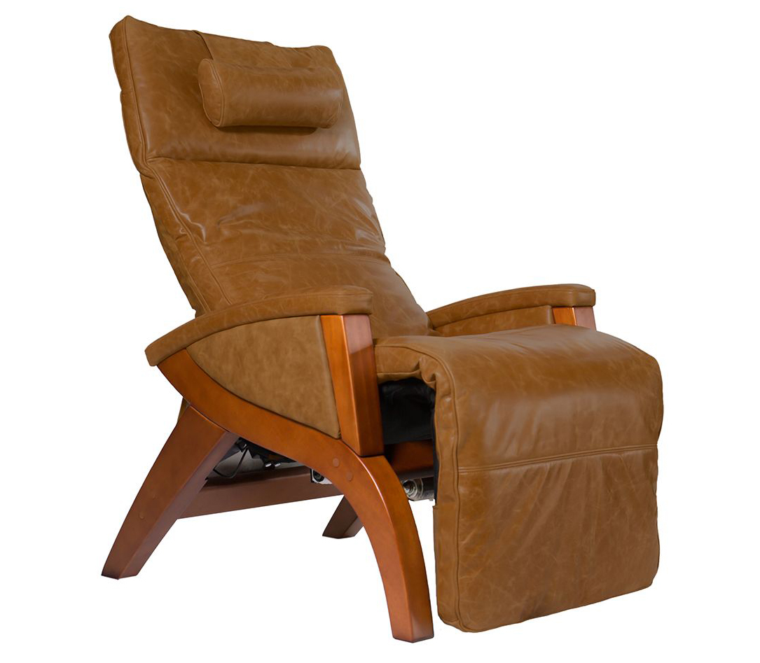 Svago Newton SV-630 Power Electric Leather Zero Gravity Recliner Chair in Caramel Leather