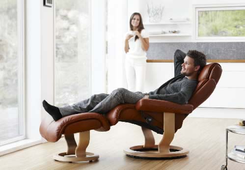 Magic Stressless Recliner and Ottoman by Ekornes
