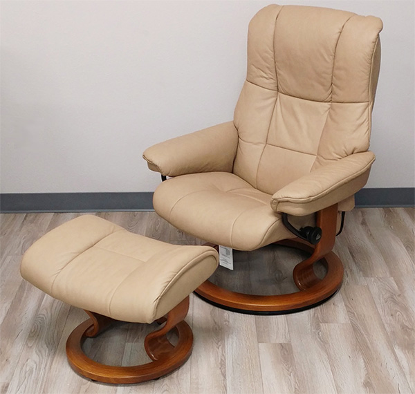 Stressless Mayfair Paloma Sand 09421 Leather Recliner Chair by Ekornes