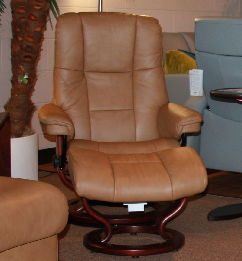 Stressless Paloma Taupe 09484 Leather Color Recliner Chair and Ottoman from Ekornes