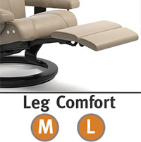 Stressless Bliss LegComfort Power Extending Footrest with Classic Wood Base