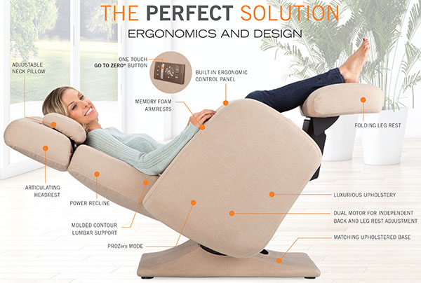 PC-8500 Zero-Gravity Perfect Chair Recliner Features by Human Touch