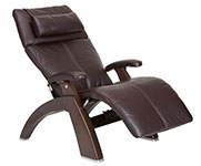 Espresso Leather with Dark Walnut Wood Base Series 2 Classic Perfect Chair Recliner by Human Touch