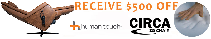 Save $500 on the Human Touch Circa Zero Gravity Massage Chair