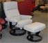 Stressless Atlantic Medium Siena Grey Fabric Recliner Chair and Ottoman