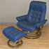 Stressless Royal Paloma Oxford Blue Leather Recliner Chair and Ottoman